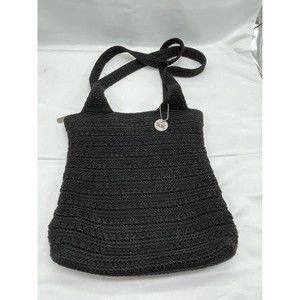 The Sak Black Crocheted Satchel Handbag